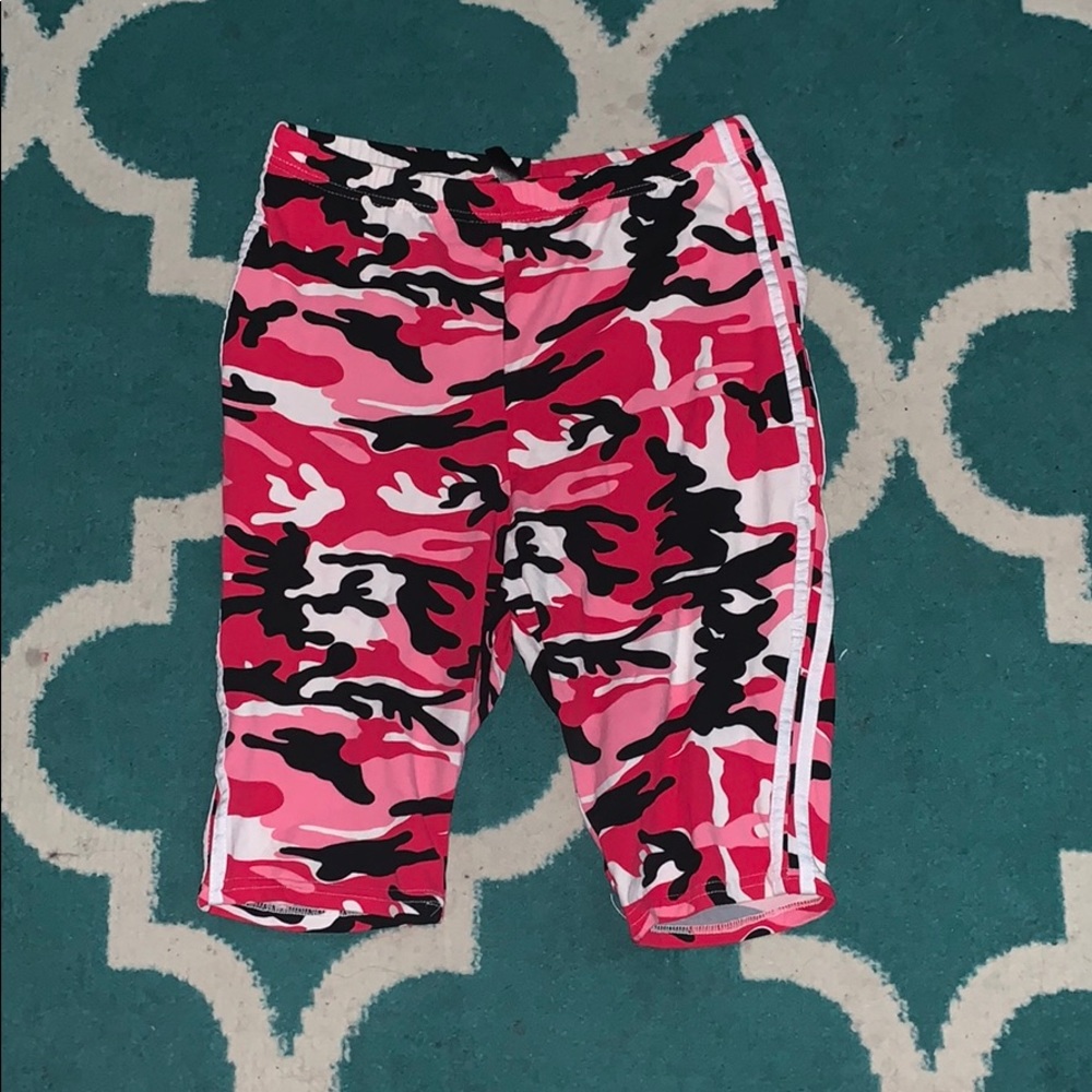 Pink Camo Biker Shorts
